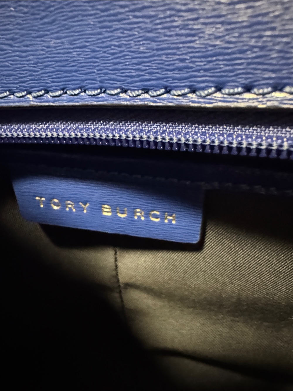 Tory Burch Electric Blue Leather Tote - Picture 3 of 6